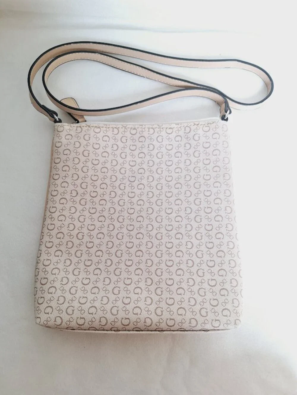 Guess Logo Crossbody Bag Cream Beige - Picture 2 of 9